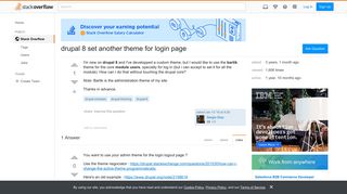 drupal 8 set another theme for login page - Stack Overflow