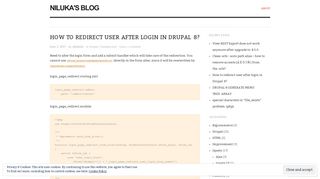 How to redirect user after login in Drupal 8? | Niluka's Blog