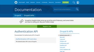 Authentication API | Drupal 8 guide on Drupal.org
