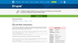 Help with REST authentication [#2949327] | Drupal.org