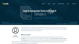 How to manipulate forms in Drupal 8 - Foreach
