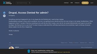 Drupal, Access Denied for admin? - Experts Exchange