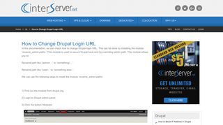 How to Change Drupal Login URL - Interserver Tips