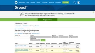 Issues for Ajax Login/Register | Drupal.org