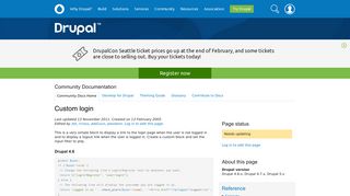 Custom login | Drupal.org