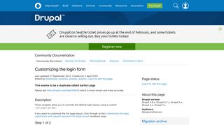 Customizing the login form | Drupal.org