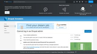 users - Cannot log in as Drupal admin - Drupal Answers