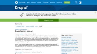 Drupal admin login url | Drupal.org