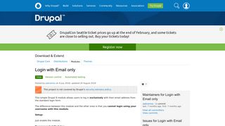 Login with Email only | Drupal.org