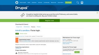 Force login | Drupal.org