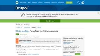 Force login for Anonymous users | Drupal.org