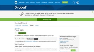 Force login | Drupal.org
