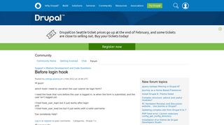 Before login hook | Drupal.org