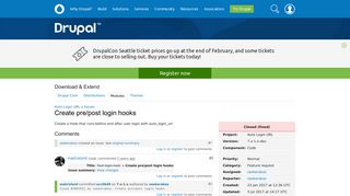 Create pre/post login hooks [#2845921] | Drupal.org