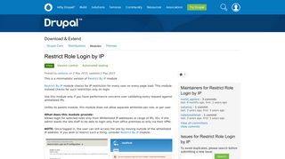 Restrict Role Login by IP | Drupal.org