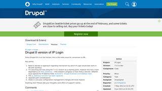 Drupal 8 version of IP Login [#1989162] | Drupal.org