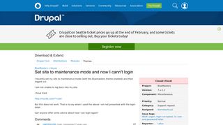 Set site to maintenance mode and now I cann't login ... - Drupal