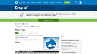 Modal Page | Drupal.org