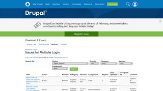 Issues for Multisite Login | Drupal.org