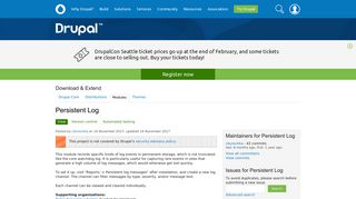 Persistent Log | Drupal.org
