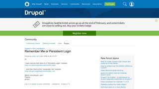 Remember Me or Persistent Login | Drupal.org