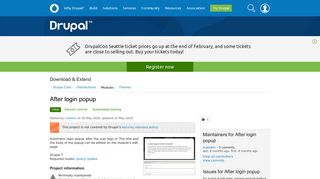 After login popup | Drupal.org