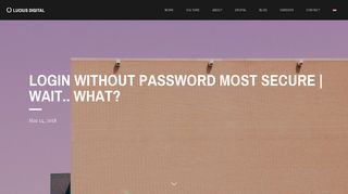 Login without password most secure | Wait.. what? | Lucius Digital ...
