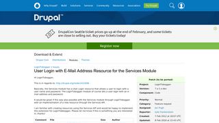 User Login with E-Mail Address Resource for the Services ... - Drupal