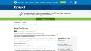 Email Registration | Drupal.org