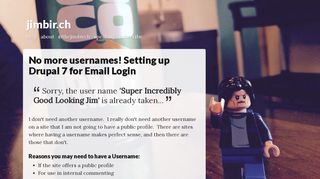 No more usernames! Setting up Drupal 7 for Email Login | Jim Birch