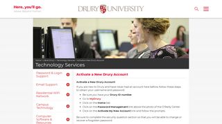 Drury University: Activate a New Drury Account