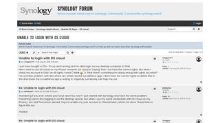 Unable to login with DS cloud - Synology Forum