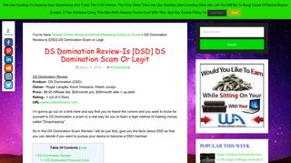 DS Domination Review-DS Domination Scam Or Legitimately Dominate