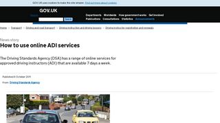 How to use online ADI services - GOV.UK