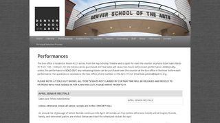 Denver School of the Arts | Performances