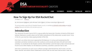 How To Sign Up For DSA RocketChat