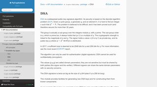 DSA — PyCryptodome 3.7.3 documentation - Read the Docs