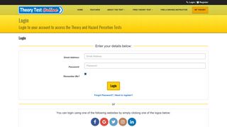 Theory Test Online - Login