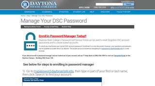 Manage Your DSC Password - Daytona State College