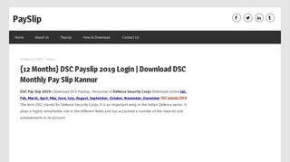 DSC Payslip 2019 Login | Download DSC Monthly Pay Slip Kannur ...