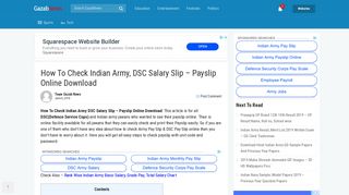 How To Check Indian Army, DSC Salary Slip - Payslip Online ...