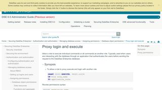 Proxy login and execute | DSE 6.0 Admin guide - DataStax Docs