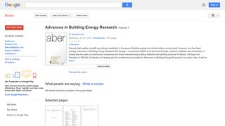 Advances in Building Energy Research