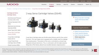 2-way Servo Cartridge Valves (DSHR) - Moog, Inc.