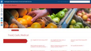 Food, Cash, Medical | DSHS