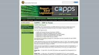 CAPPS — ERP in Texas: Accomplishments: Report to the 83rd ...