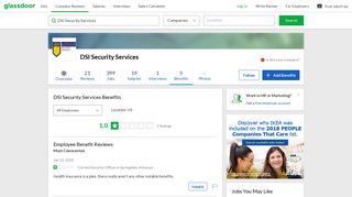 DSI Security Services Employee Benefits and Perks | Glassdoor