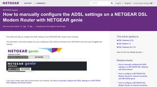 How to manually configure the ADSL settings on a NETGEAR DSL ...