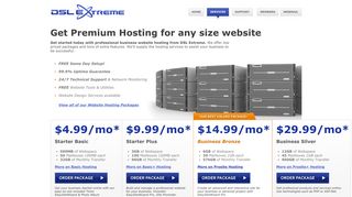 DSL Extreme - Website Hosting - View our Hosting Packages