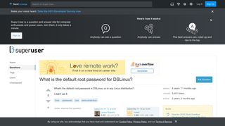 linux - What is the default root password for DSLinux? - Super User